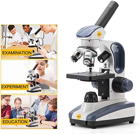 מיקרוסקופ Monocular Microscope SW200DL SW200DL עם 50 שקופיות ריקות לניקוי מראש ו 100 כיסויי זכוכית