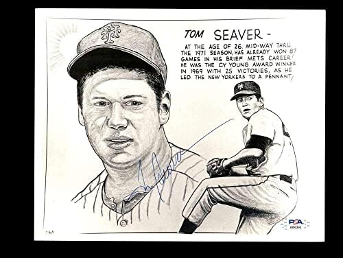 TOM SEAVER PSA DNA COA חתום 8x10 ליטו צילום חתימה - תמונות MLB עם חתימה