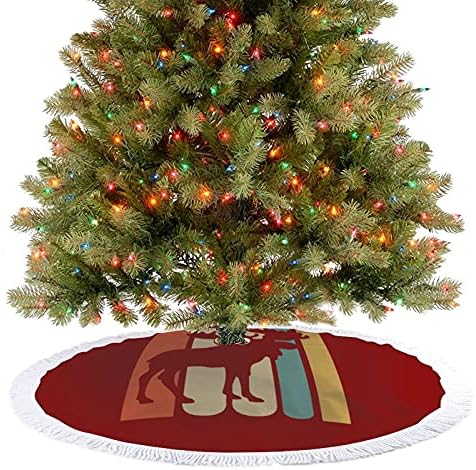 מחצלת חצאיות עץ חג המולד בסגנון וינטג 'עם מצולצים לקישוטים למסיבות חג לחוות ליל כל הקדושים 48 x48