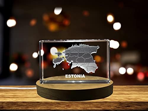 אסטוניה תלת מימד קריסטל חרוט 3D חרוט בקריסטל שמור על מזכרת/מתנה/תפאורה/אספנות/מזכרת