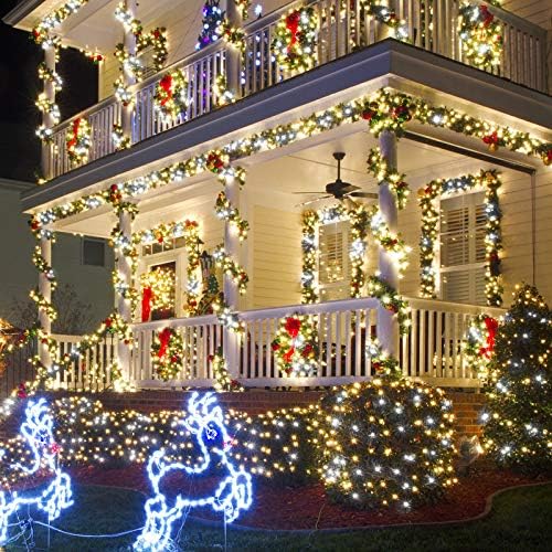 אורות חג המולד של סוללה, 33ft 100 LED אורות דקורטיביים לחג המולד עם 8 מצבים וטיימר, אורות פיות המופעלים על