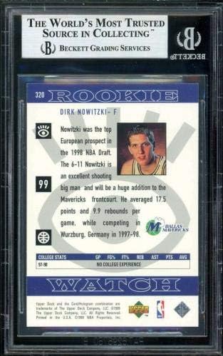 כרטיס טירון של דירק נוביצקי 1998-99 סיפון עליון 320 BGS 9 - כרטיסי טירון של כדורסל כדורסל