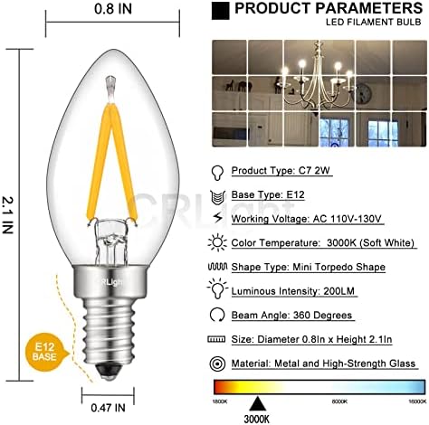 מנורת קריסטל ג7 מנורת מיני נורת לד, נורות לילה נימה לד 2 וואט, 20 וואט שווה ערך 200 ליטר לבן רך