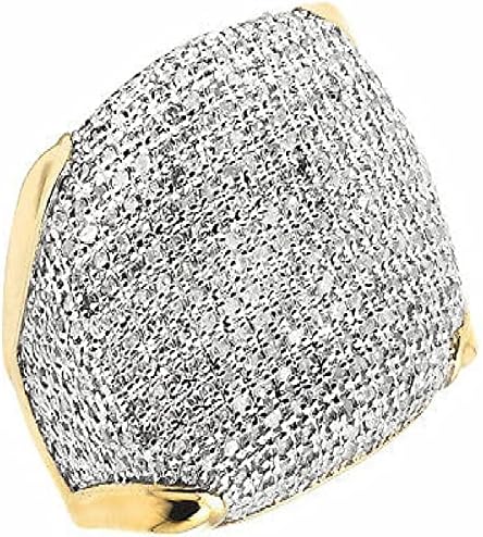 יהלום לבן חתוך עגול יהלום זהב צהוב 14 קראט מעל 925 כסף סטרלינג טבעת אירוסין לחתונה לגברים