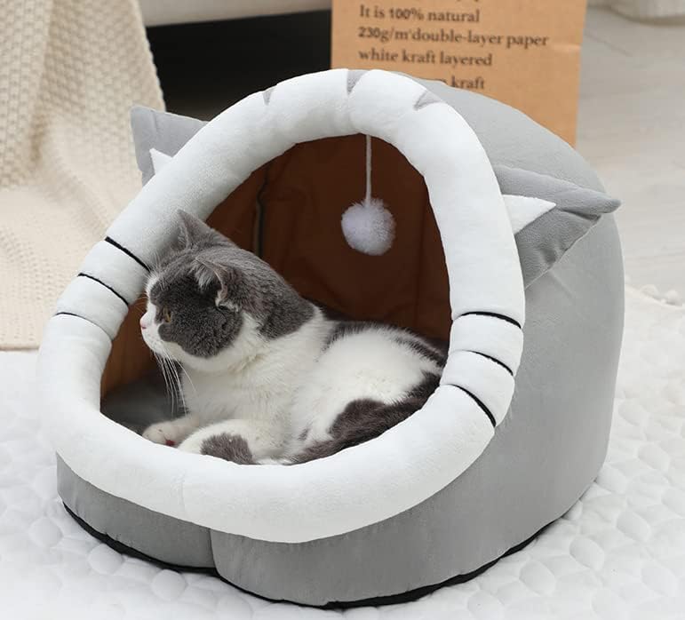 חתול חם מערת מיטת בעלי החיים עיצוב מפנק קטיפה איגלו לחתולים וכלבים קטנים