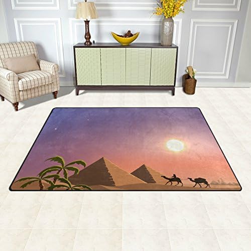 שטיח אזור מצרי שטיח 5'X3 ', שטיח רצפה קטן-דסרט-קרוואן שטיח לא החלקה לאוכל למעונות חדר מעונות בחדר מעונות בחדר