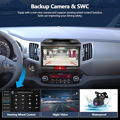 אנדרואיד 11 רדיו סטריאו לרכב עם Apple Carplay Android Auto אלחוטית עבור Kia Sportage 2010- 9 אינץ