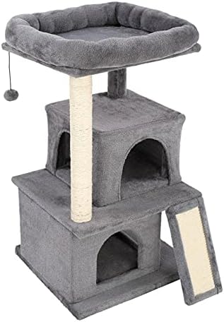 34 חתול לטפס עץ מחזיק חתול מגדל גדול בית אפור