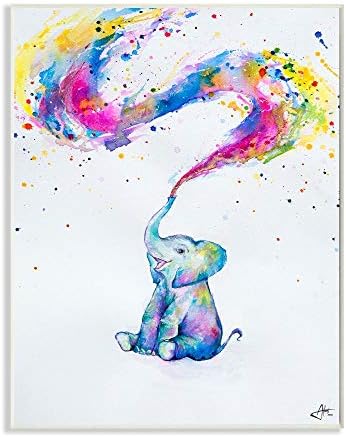 תעשיות סטופל צבעוניות מופשטות צבעוניות ציור בצבעי מים בעלי חיים, עיצוב מאת האמן מארק אלנטה