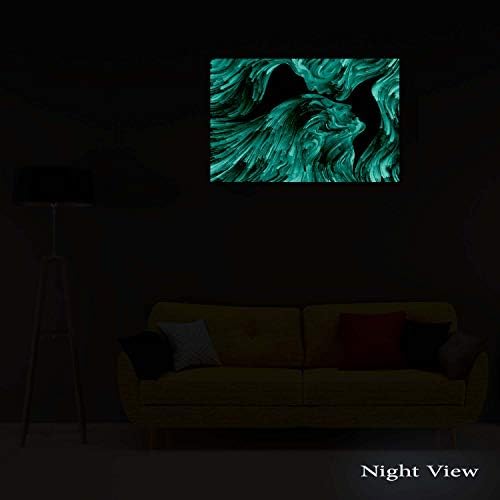 StartOnight Acrylic זכוכית אמנות קיר - צלליות צבעוניות מופשטות - יצירות אמנות מבריק 24 x 36 תפאורה ביתית מוכנה
