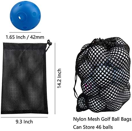 KISEER 90 חבילה צבעוני פלסטיק תרגול כדורי גולף זרימת אוויר אימונים חלולים כדורי גולף עם תיקי
