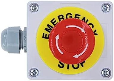 TPUOTI מתג לחיצה על עצירה חירום עם קופסה 22 ממ 1 NO 1 NC 10A 660V קופסה אטומה למים כפתור כפתור כפתור