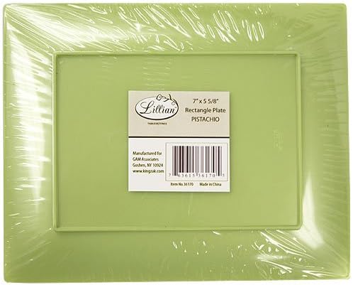 ליליאן 7 איקס 5-5/8 צלחות פלסטיק מלבניות אינץ, 10 לספור, פיסטוק