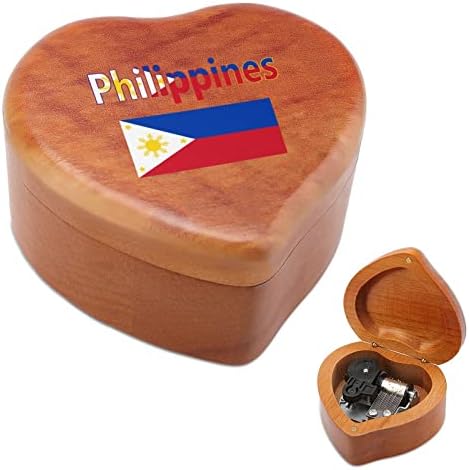 דגל של קופסת המוזיקה של הפיליפינים קופסאות מוסיקה מעץ קופסאות צורה מוזיקלית קופסאות עץ וינטג 'למתנה