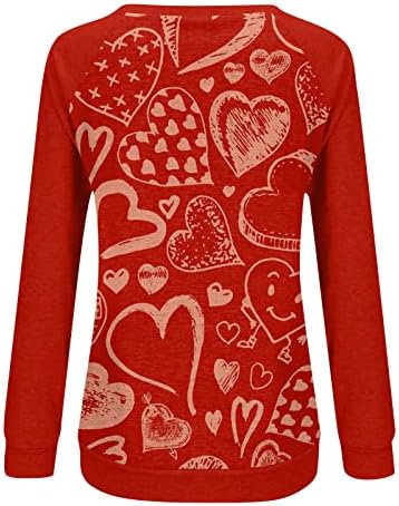 נשים אהבה סווטשירט סווטשירט סוודר גרפי חולצות חג האהבה שמח בגדים של ולנטיין