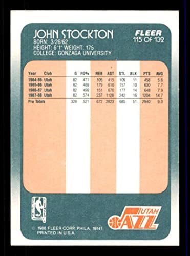 כרטיס טירון של ג'ון סטוקטון 1988-89 Fleer 115