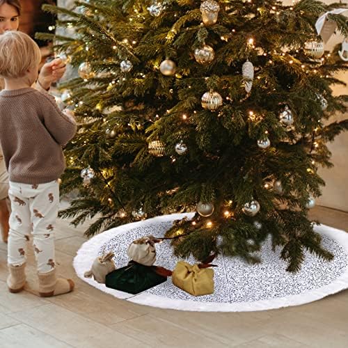 חצאית עץ חג המולד נצנצים חצאית עץ קישטורים לחג המולד, בד בגודל 48 אינץ