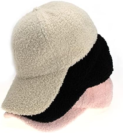 כובעי בייסבול צמר צערת כבש טדי-פליס-היפה-הופ-כובע בייסבול לנשים מתכווננות נסיעה חיצונית מתכווננת