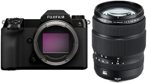Fujifilm GFX50S II פורמט בינוני גוף מצלמה עם GF 32-64mm f/4 R LM WR רחב-זווית עדשת זום