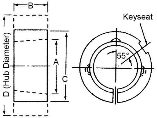 Ametric® TBA 3535B-S-BS-BSW טבעת מתאם מטרי עבור 3535 מושב תותב מחודד חוט בריטי לתותב, 3-1/2 עובי, 6-1/4 משקל