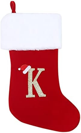 מונוגרמה גרבי חג המולד גרב קישוט גרב קלאסי בהתאמה אישית לקישוט גרביים לחג משפחתי אופי אלפבית גרבי חג המולד זר