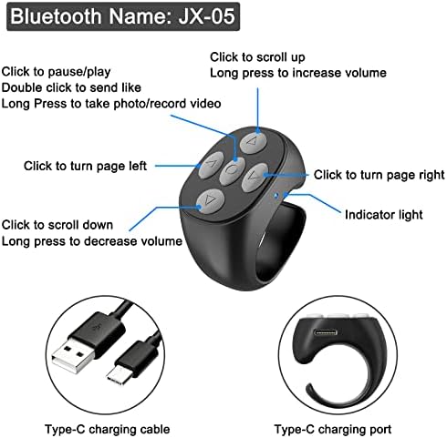 שלט רחוק של Chrxbei Bluetooth עבור Tik Tok Kindle App Page Turner