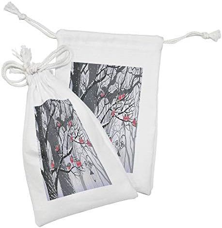 ערכת כיס חורף של אמבסון סט של 2, שוורים על עצים על עצים פארק סיטי חורף שלג מזג אוויר קר עיצוב ציפורים