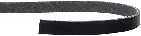 Cleverdelights שחור 1/4 אינץ 'חוט שטוח עור - 10 רגל - 6.3 ממ רצועת עור אמיתית
