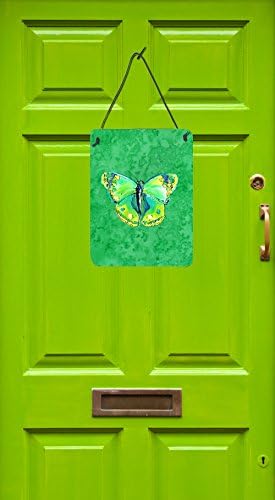 אוצרות קרוליין 8863 ד1216 פרפר ירוק על קיר מתכת אלומיניום ירוק או הדפסי תליית דלתות, 12 על 16, ססגוניות