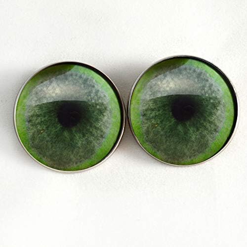 ג'ייד ירוק יגואר תפור על כפתור זכוכית עיניים עיניים עבור זוג פלושי מבעלי חיים ממולאים לבובות אמנות, פסלים, אבזרים,