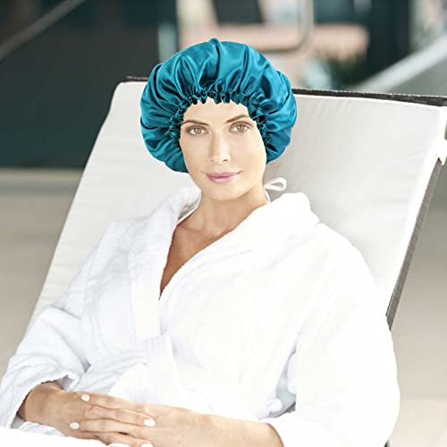 כובעי מקלחת לנשים לשימוש חוזר לנשים אטומות למים כובעי מקלחת לשימוש חוזר כובע שיער EVA למקלחת הגנה מונולייר אלסטי