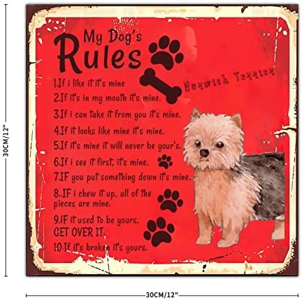 מצחיק כלב מתכת פח סימן שלט שלי כלב של כללים רטרו חמוד גור כלב סימן עם מצחיק חיות מחמד כלב אומר