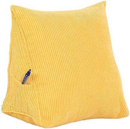 כרית טריז משולשת טופית, כרית קריאה רכה כרית משענת גב כרית מיטה כיסא משרד כיסא מנוחה כרית תמיכה בתמיכה כרית-צהוב