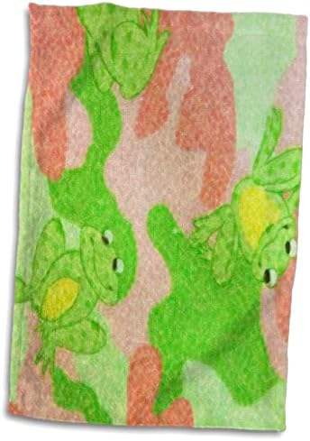 3drose Florene Childrens אמנות - צפרדע קפיצה - מגבות