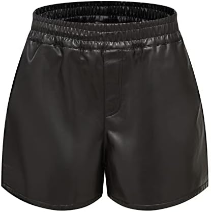 מכנסיים קצרים בקיץ לנשים טרקלין מזדמן נוח בצבע טהור מכנסי חוף קצרים רופפים בכושר מותניים גבוהים