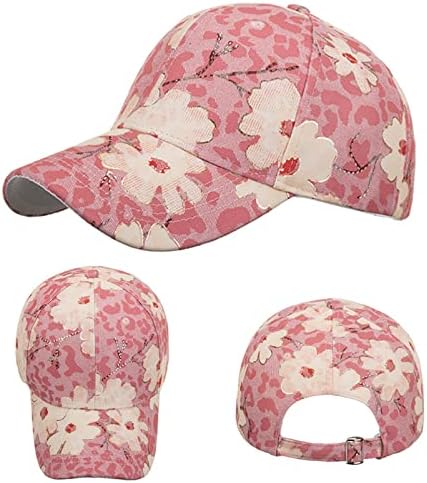 כובע בייסבול מתכוונן נשים נשים גברים ספורט פרחים הדפסת נושם חוף כובע בייסבול כובע הופ הופ כובע שמש