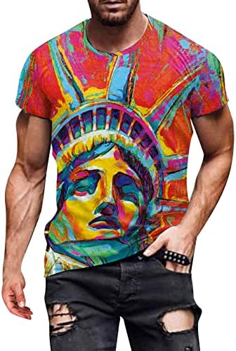 גברים חולצות עיצוב גרפי חולצה גברים של שרוול קצר עצמאות קיץ למעלה הדפסת 3 ד ללא מתכווץ חולצות