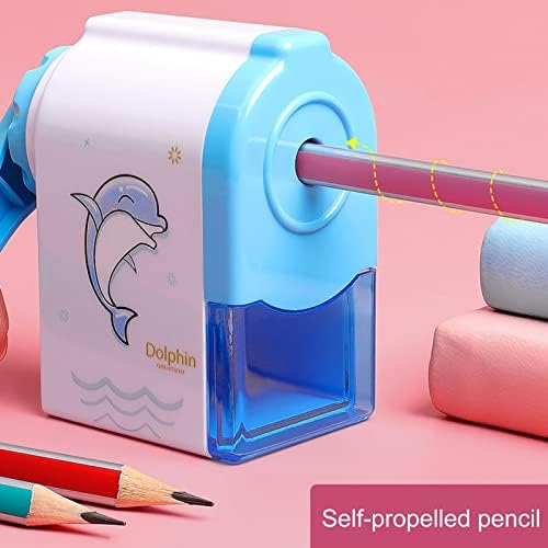 מדריך עיפרון מחדד קריקטורה פוני דפוס ידני עיפרון רולר נייד כחול
