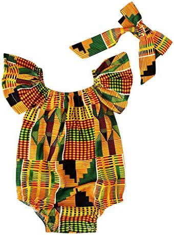 WOCACHI פעוטות תינוקות תינוקות אפריקאיות הדפס כתף רומפר שיער בגדים בגדים 2023 קיץ 5 דולר מבצעים