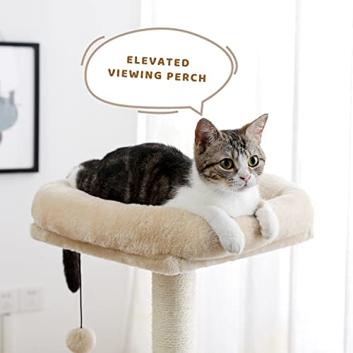 הוקאי חתול עץ עץ רב-רמת חתול מגרד מגדל קן חתול טיפוס מסגרת מפנק דירות גרסה מתנדנד בל