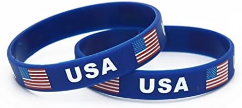 רולוטי ארהב דגל סיליקון צמיד 2 יחידות כחול מזכרות צמיד בני נוער צמידי עבור אמריקאי עצמאות יום אמריקניזם פטריוטי
