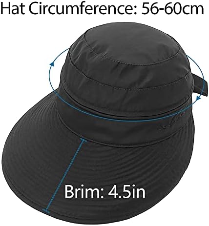 כובע שמש רחב שוליים, 2 ב 1 מיקוד הגנה על UV הגנה על חוף קיץ כובע מגן חוף כובע גולף גולף מתקפל כובע