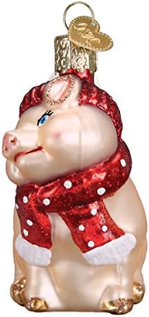 קישוטי חג המולד של העולם הישן: זכוכית חזיר מושלגת קישוטים מפוצצים לעץ חג המולד