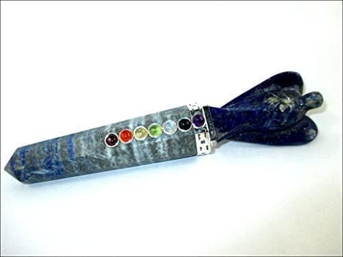 Jet Lapis Lazuli Chakra Chakra Stick Stick בערך. 5-5.5 אינץ 'מנוסה מנקה מנקה מתוכנת מקל טהור חוברת חוברת חוברת