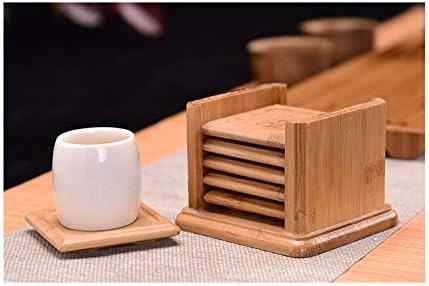 ערכות תה של כוס כוס מרובע במבוק עץ לתה סיני של Gongfu Seat Set Applories שולחן תה הגשת כוס מגש כוס