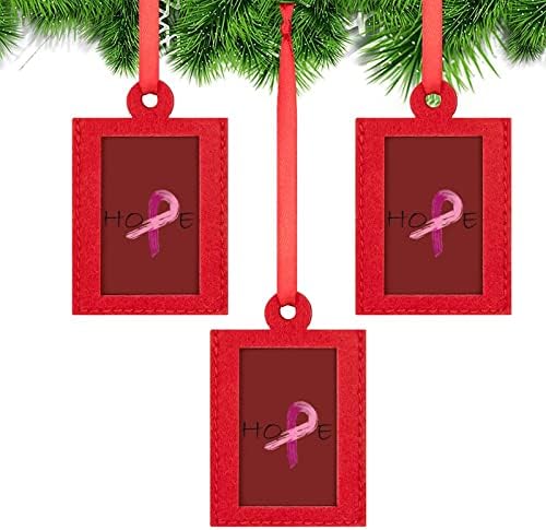 סרט ורוד - מודעות לסרטן השד מיני קישוטי מסגרת מסגרת חג המולד