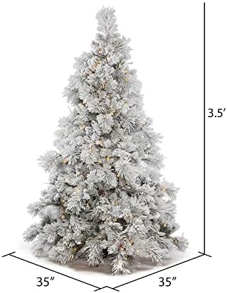 ויקרמן 3.5 'נוהר עץ חג המולד המלאכותי של אלברטה, אורות LED לבנים חמים - עץ פו מכוסה שלג - עיצוב בית מקורה עונתי