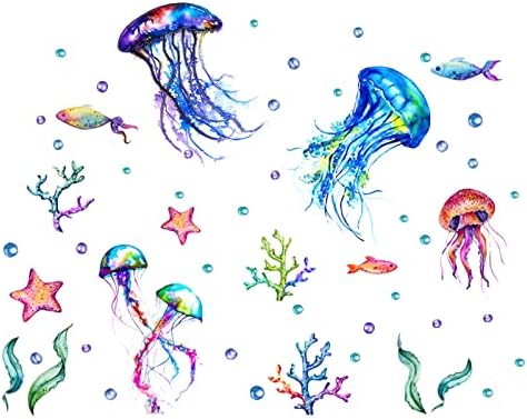 עולם מתחת למים חיות מצוירות מדבקות קיר לחדר חדר שינה חדר שינה מדבקות קיר יצירתי מדבקות סקייטבורד