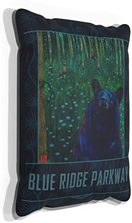 Blue Ridge Parkway Black Bear Deverie Canvas זורק כרית לספה או ספה בבית ומשרד מציור שמן מאת האמן קארי