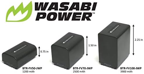 WASABI POWER NP-FV100 תואם סוללה עם SONY DCR-SR15, SR21 DCR-SR68 DCR-SR88 DCR-SX15 DCR-SX21 DCR-SX44